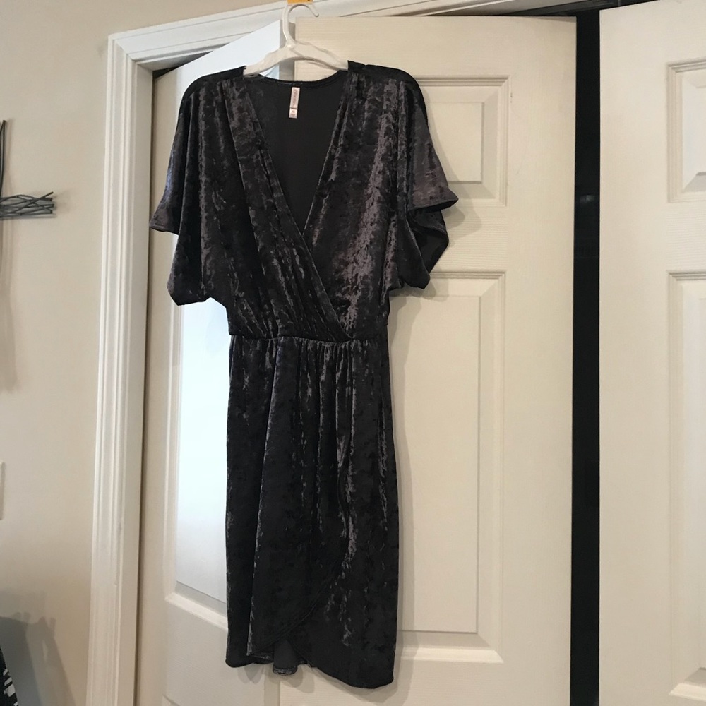 Dark purple velvet dress